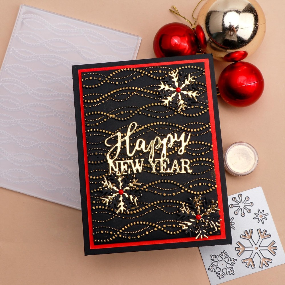 Embossing Folder 3D Abstract Art Geometric Wave Plastic Texture for Card Making