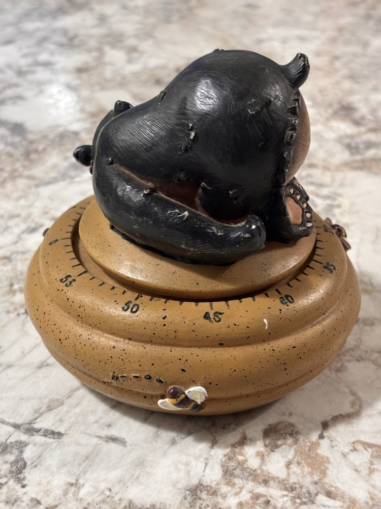 Vintage Honor Sleeping Honey Bear Beehive Kitchen Timer Works Great