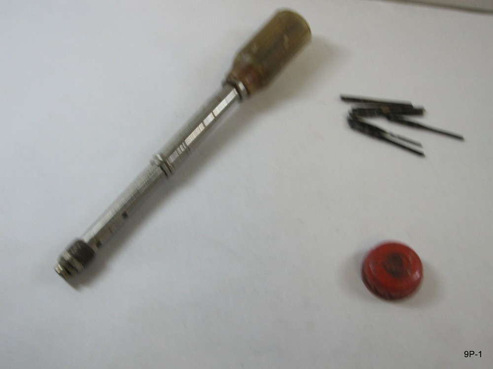 Assortment of 10 Vintage Push Drills & Various Bits