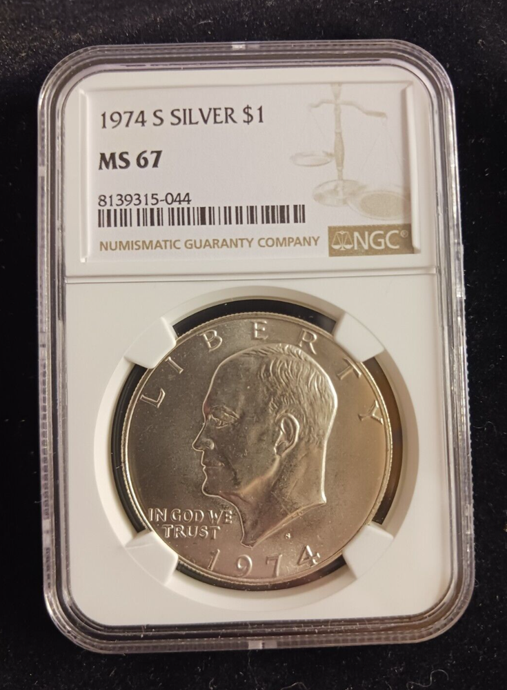 1974(S) Silver $ NGC MS 67 Ike Dollar Coin