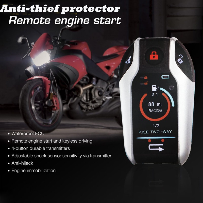 Remote Control Anti-Theft Alarm Security System Start For Motorcycle Scooter