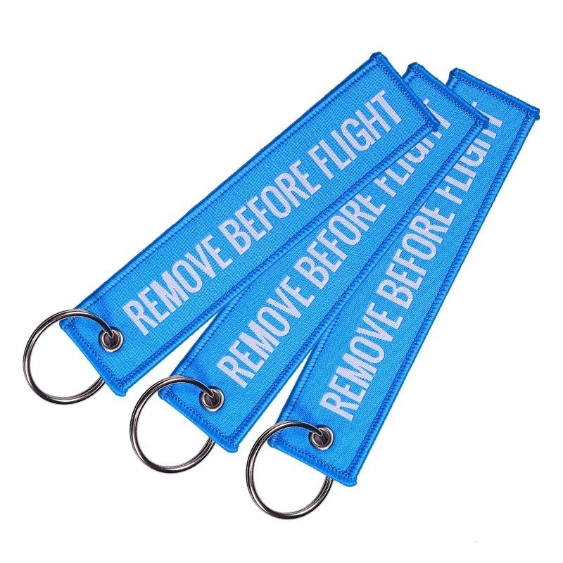 3PCS Aviation Remove Before Flight Keychain – Double Sided Embroidered Jet Tag