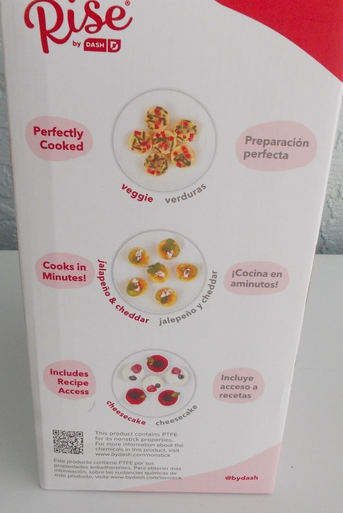NIB RISE by DASH EGG BITE MAKER RED MAKES 6