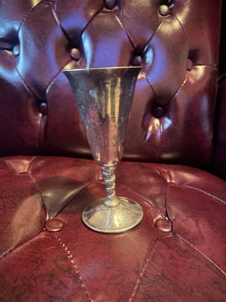 Spanish Silver Plated Wine Brandy Goblets Twisted Grapevine Stem X6 - Plator