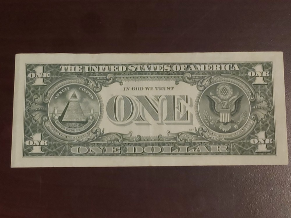 1995 $1 Bill Uncirculated - Partial Offset Printing Error! UNC