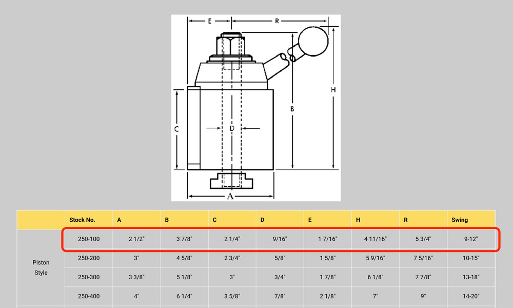 PHASE II 250-100 PISTON TYPE STYLE QUICK CHANGE TOOL POST