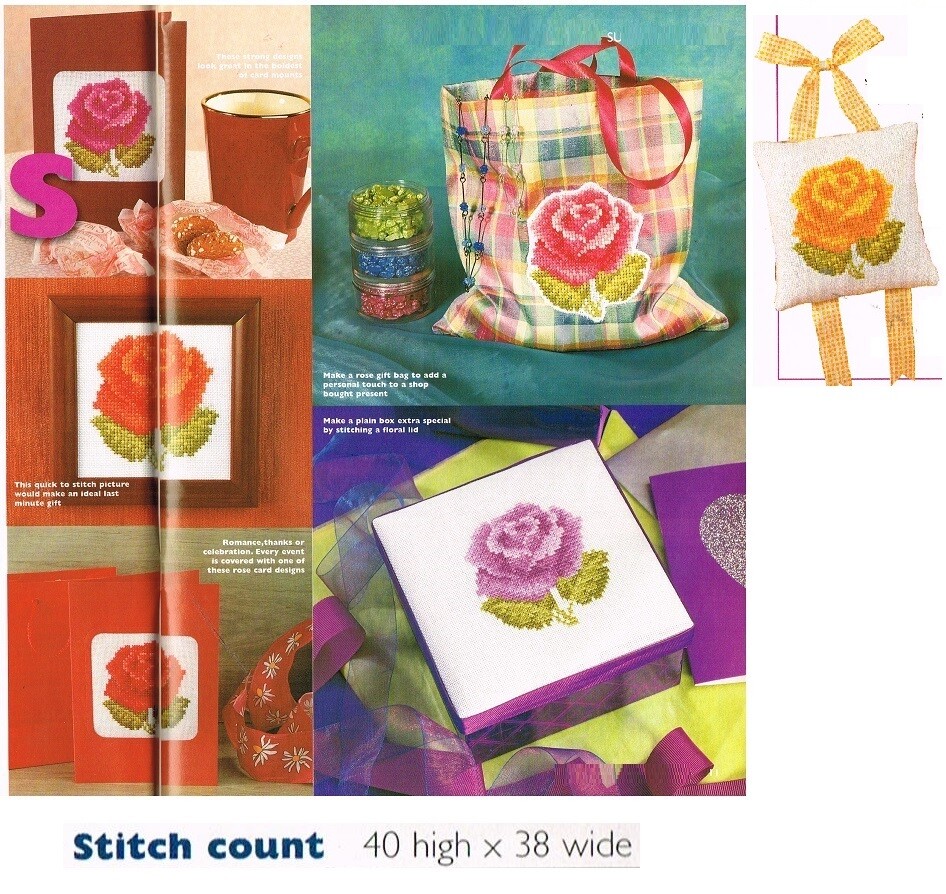 SUMMER ROSES  -    CROSS STITCH PATTERN  ONLY  EQ - RY