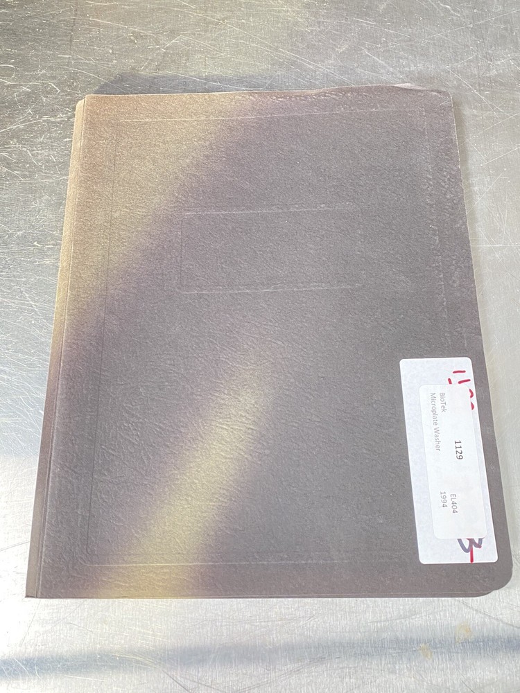 Biotek Microplate Washer EL404 Auto Washer - Users Guide / Instructions Book
