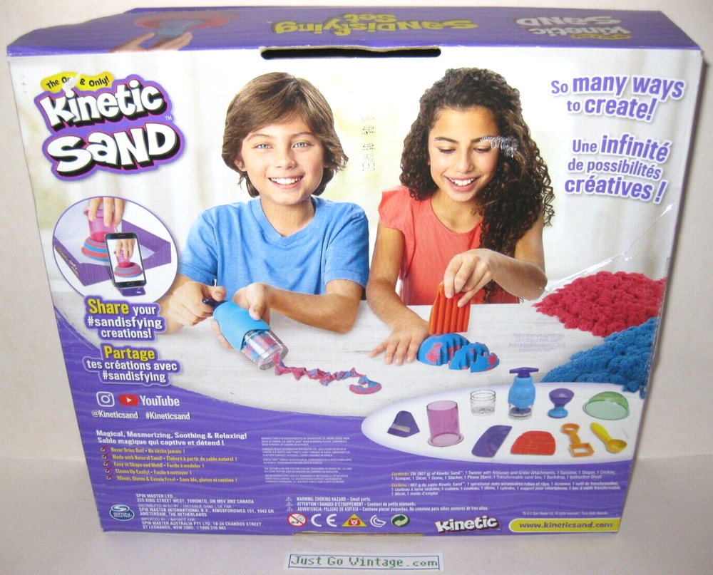 BUNDLE SpinMaster Kinetic Sand Sandisfying Set & Sandwhirlz Playset, Tools, READ