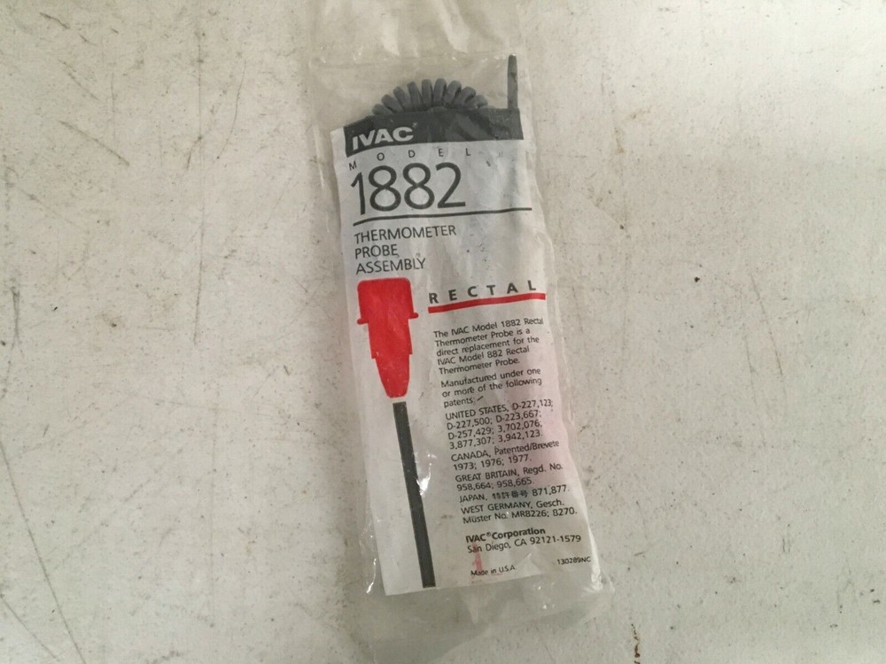 IVAC Model 1882 Rectal Thermometer Probe Assembly REPLACEMENT FOR 882