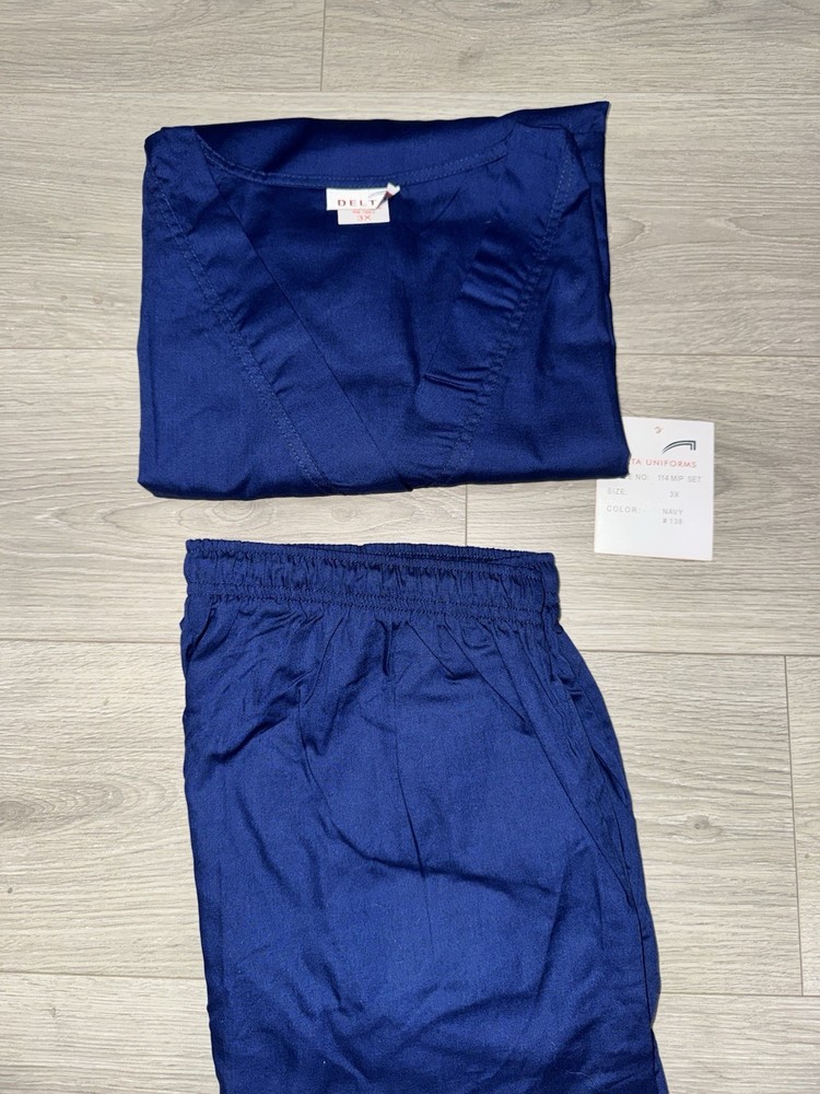 Delta Uniforms Scrub Set Size 3XL Navy Blue