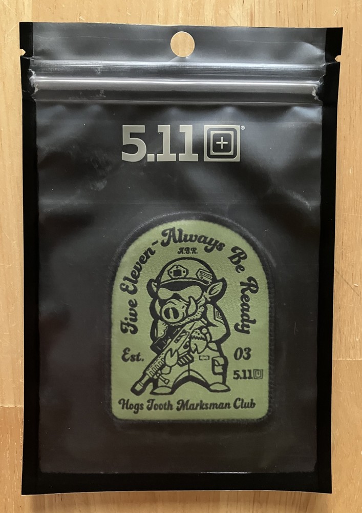 5.11 Tactical "Hog Hunter Marksman Club" Morale Patch with Hook & Loop Backing
