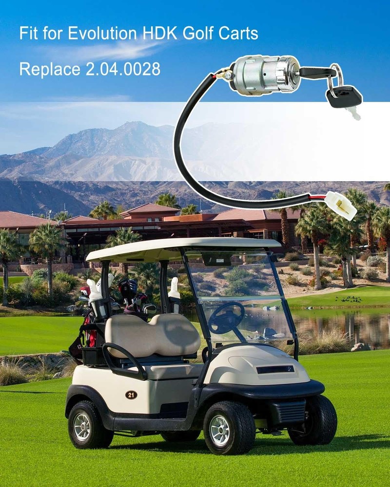 ULZOZN Ignition Switch Assembly Fit for Evolution HDK Golf Carts Onecolor