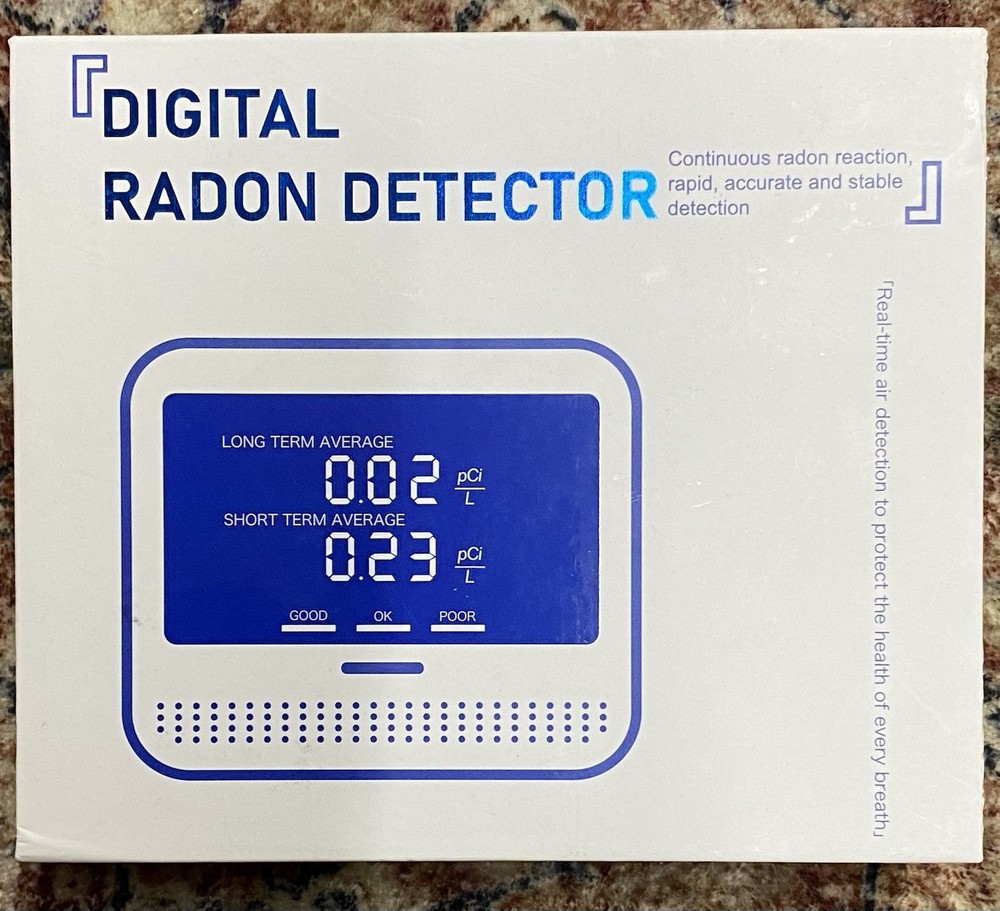 Digital Radon Detector - User-Friendly Desktop Device with HD LCD Display