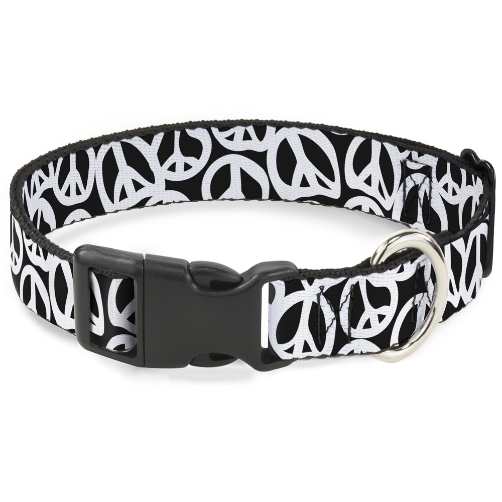Plastic Clip Collar Peace Black/White Medium 11-16.5"