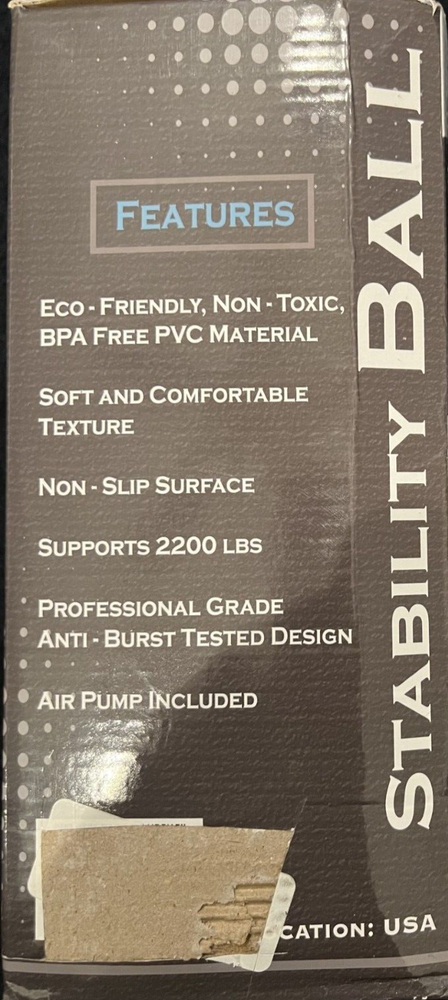 Exercise Ball 65cm Forever Flex Professional Grade Balance & Stability Ball