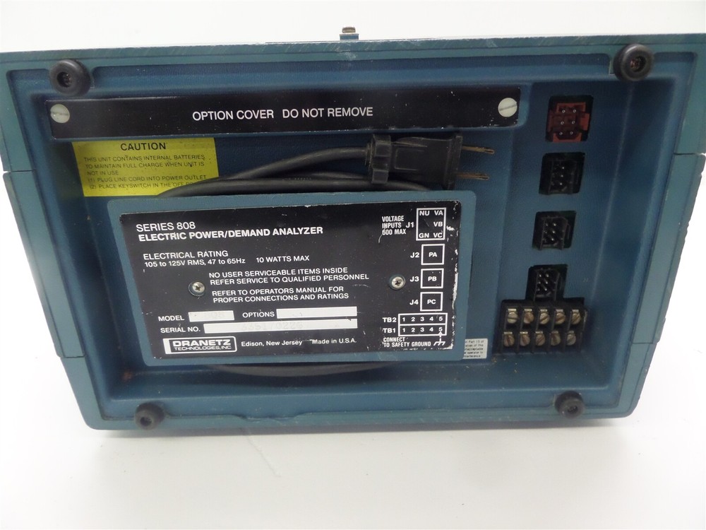 Dranetz Series 808 Electric Power/Demand Analyzer