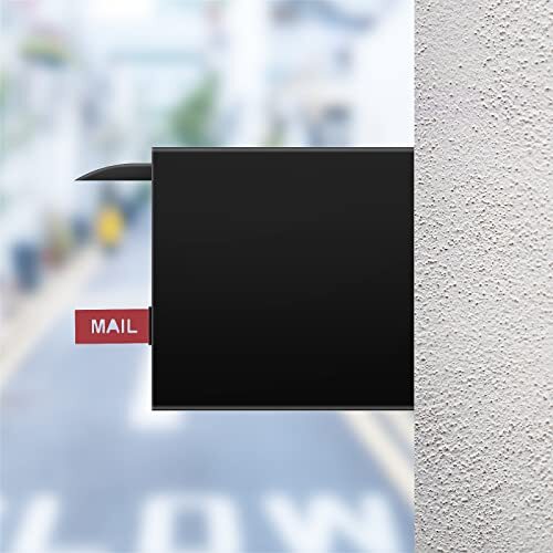 Mailbox Flag Front Mount Brick Stone Mailbox Stylish Replacement 4" x 2" Black