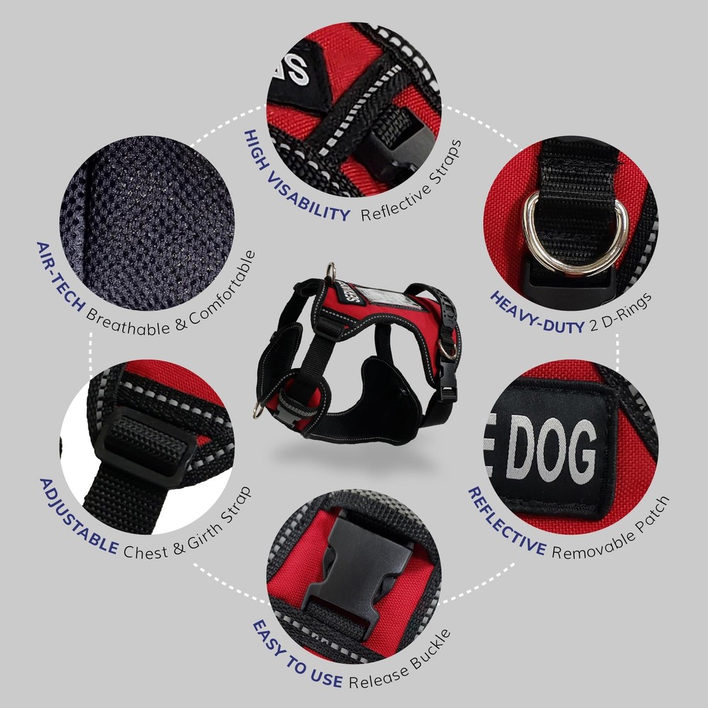 ActiveDogs Service Dog Vest No Pull Harness - Adjustable No Choke Service Dog...