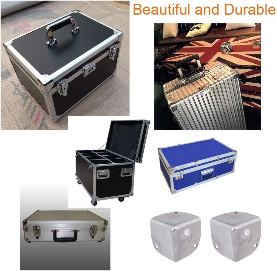 8Pcs Galvanized Tool Box Corner Protectors Aluminum Angle Guard Silver