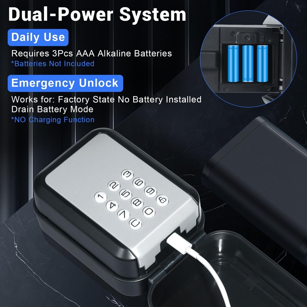 Smart Key Lock Box with Code – Bluetooth PIN Unlock, APP Controlled Digital ...