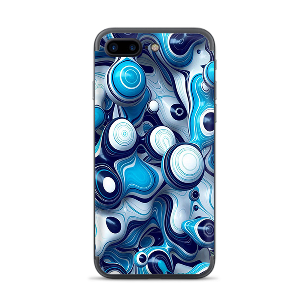 Apple iPhone 7 / 8 Plus Skins Decal Wrap Mixed Blue Bubbles Glass