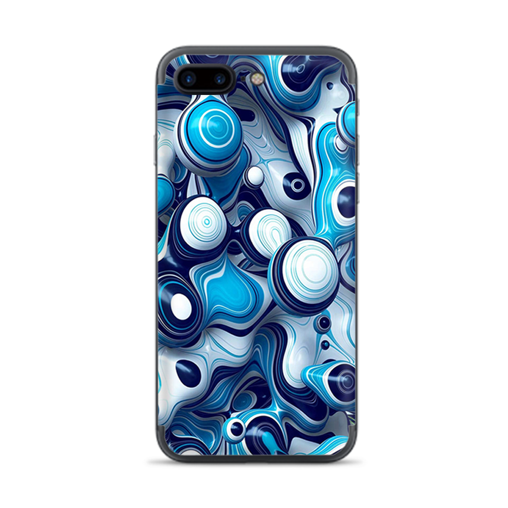 Apple iPhone 7 / 8 Plus Skins Decal Wrap Mixed Blue Bubbles Glass