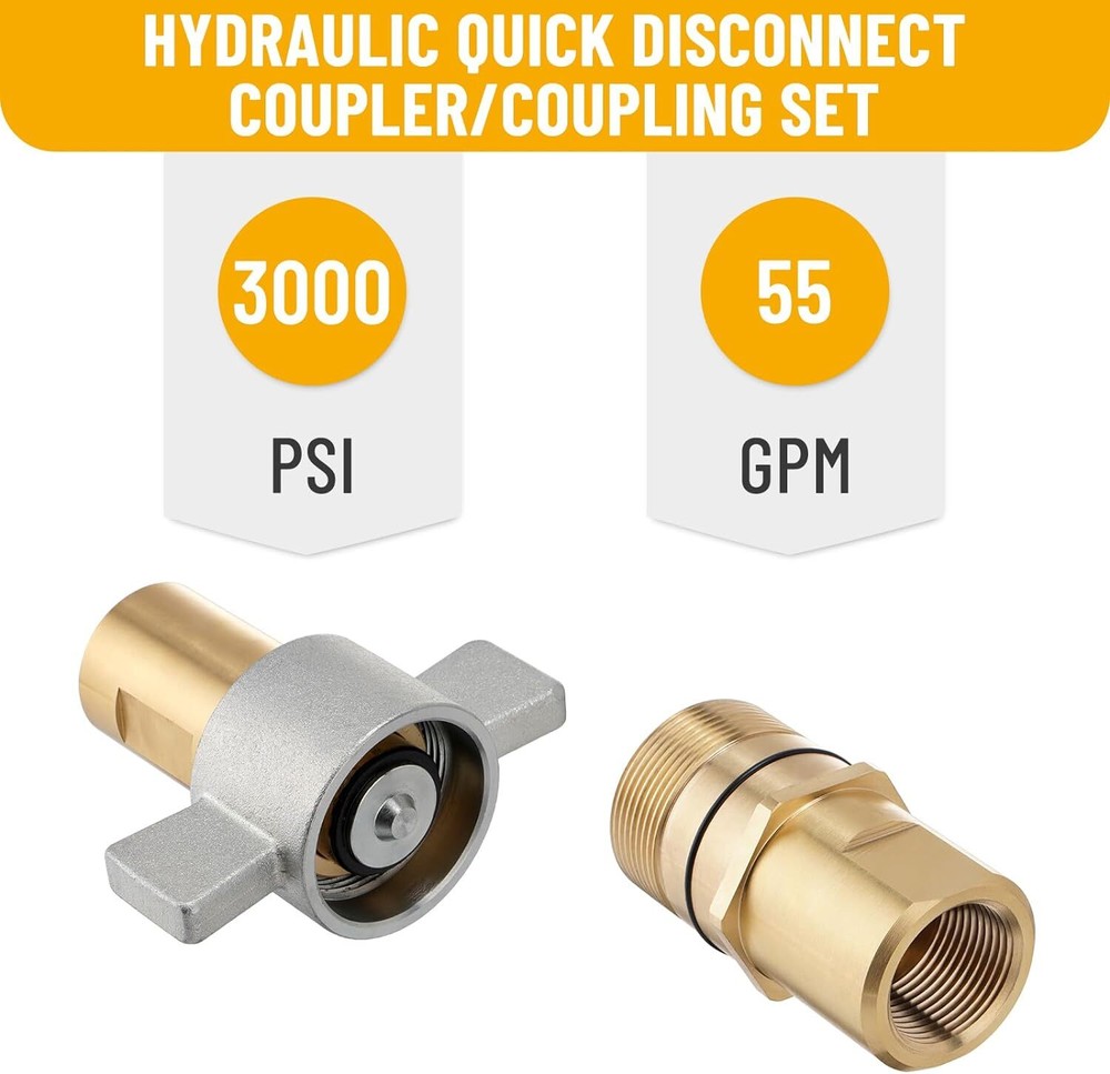 1pcs 1" NPT Wet-Line Wing Nut Hydraulic Quick Disconnect Coupler / Coupling Set