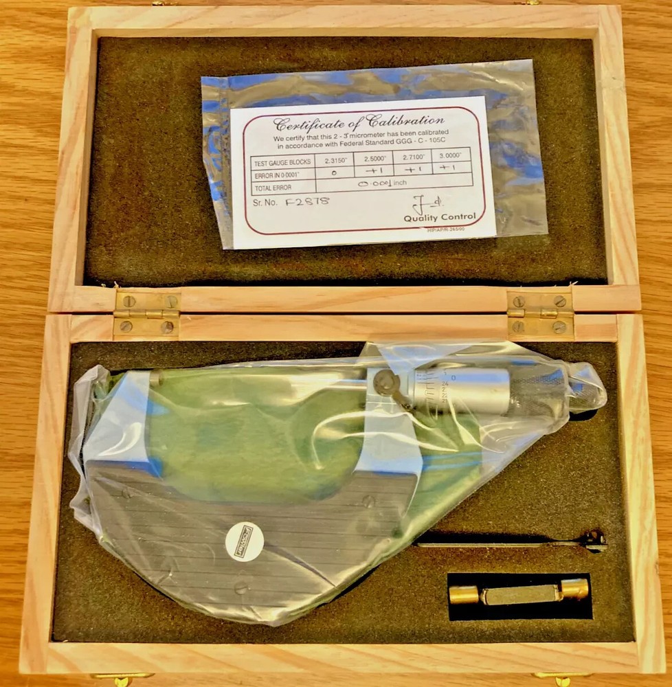 Fowler Precision Outside Micrometer 2-3". Model 52-239-003. Resolution 0.0001"