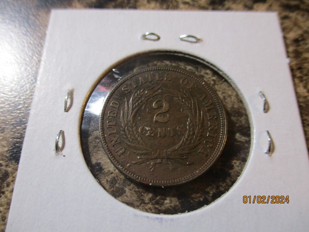 1865 2 CENT REPUNCHED DATE FS-02-1865-1302 TC5