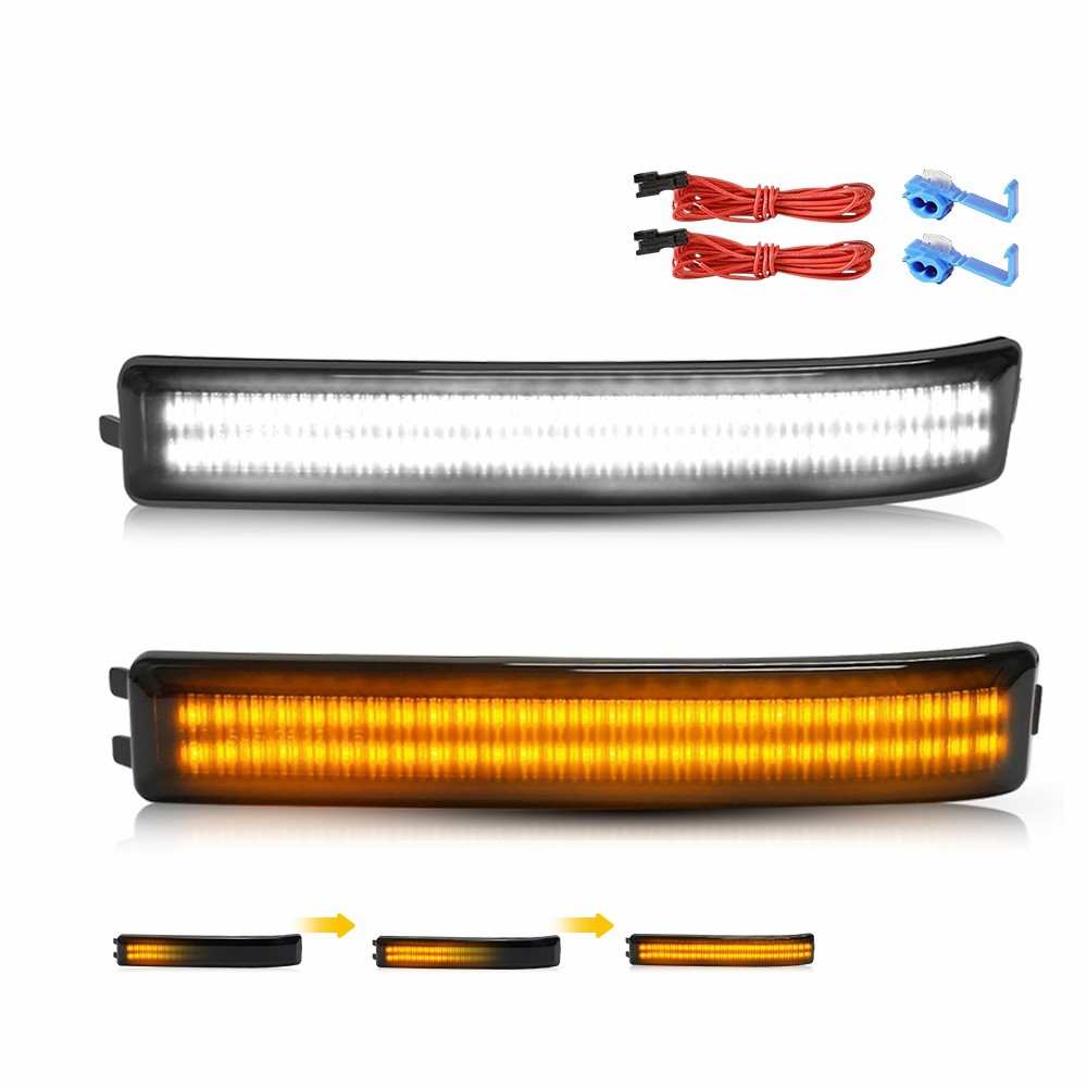 2x Switchback Side LED Mirror Signal Light Sequential For Ford F150 2009-2014