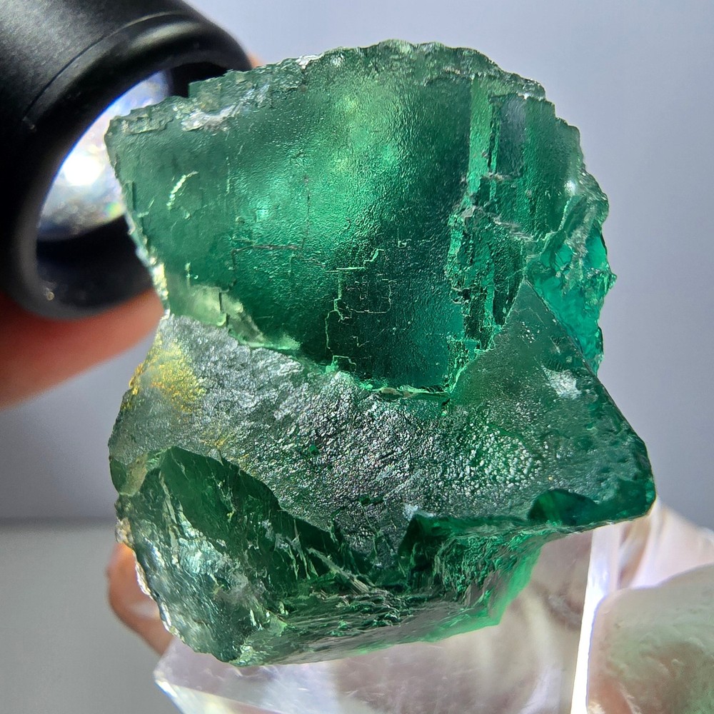 Clear Phantom Fluorite Cube parquetted, green Okorusu, Namibia 42*33*29mm