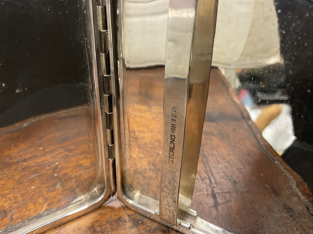 VTG Siam Thailand Solid Sterling Silver & Niello Dancer Etch Cigarette Case 4oz