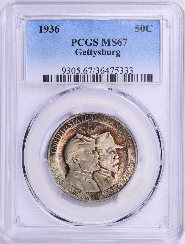 1936 Gettysburg Commemorative Half MS-67 PCGS Certified