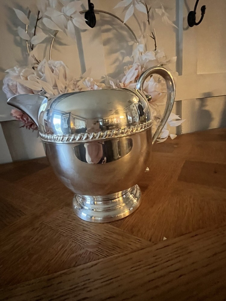 Vintage Sheridan Silver On Copper Water Pitcher