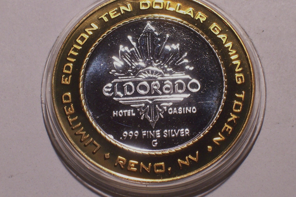1999-2000 @ El Dorado @ $10.00 * SILVER* gaming token.!!