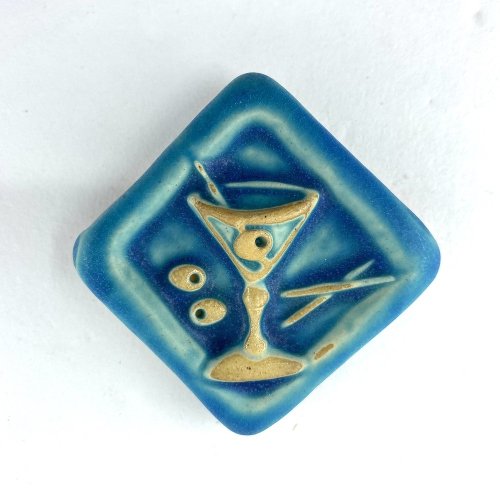 Martini 2x2" Ceramic Art Tile by Gretchen Kramp