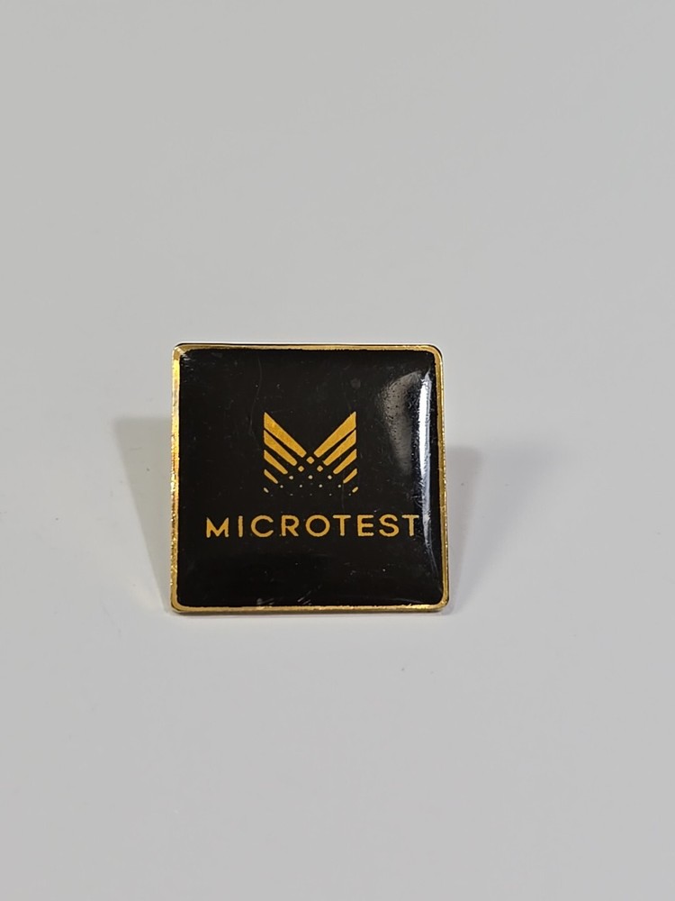 Microtest Lapel Pin Electronic Testing Black & Gold Colors