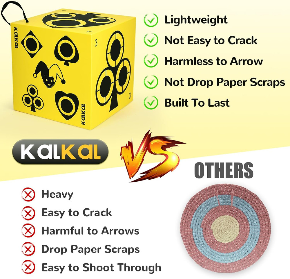 Archery Target, 6 Side Foam Archery Target Block with Carry Handle, Easy Arrow R