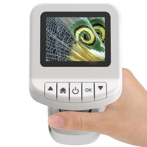 1200X Handheld Portable Microscope for Kids Digital Scope 2.0" Screen White