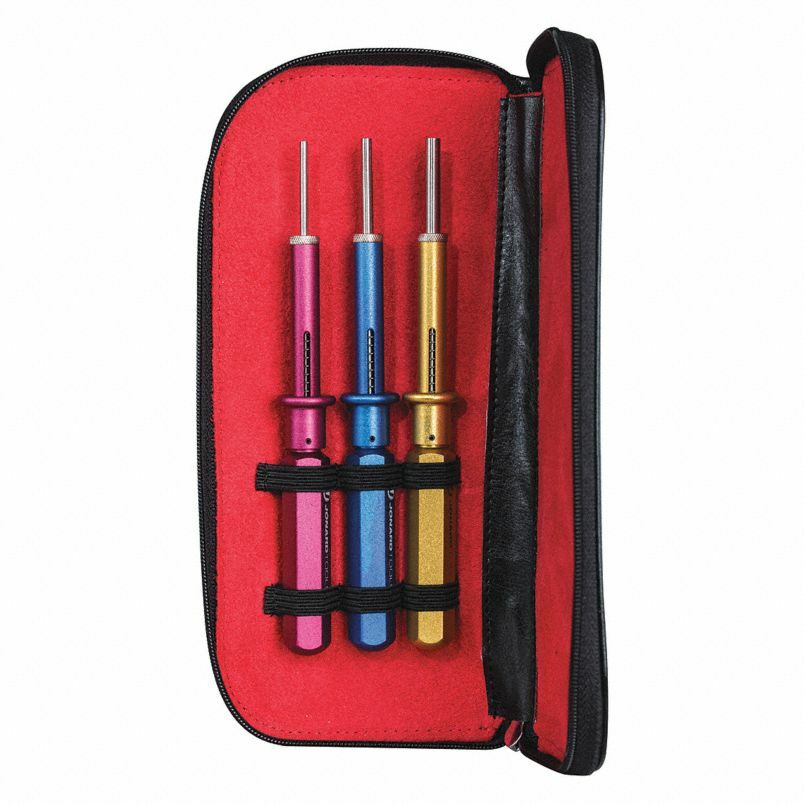 JONARD Pin Connector Removal Tool Set Kit, 3 Pc 12, 16 & 20 Sizes