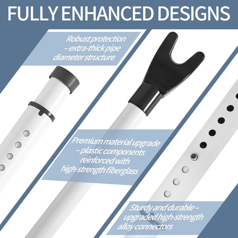 Upgraded Multi-Functional Door Security Bar & Sliding Windows 2 Pack, White