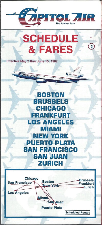 Capitol Air system timetable 5/2/82 [5051]
