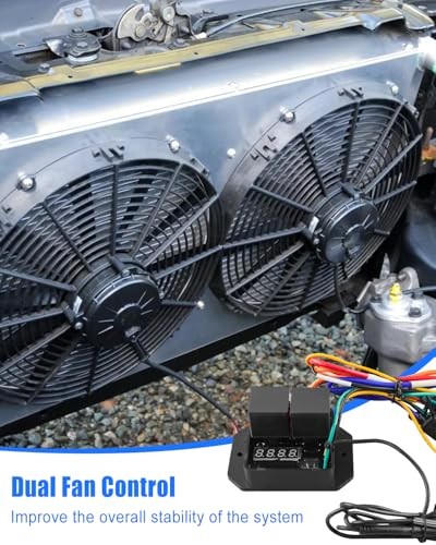 Digital Thermal Fan Controller Switch Kit, 12V-24V Adjustable Temperature