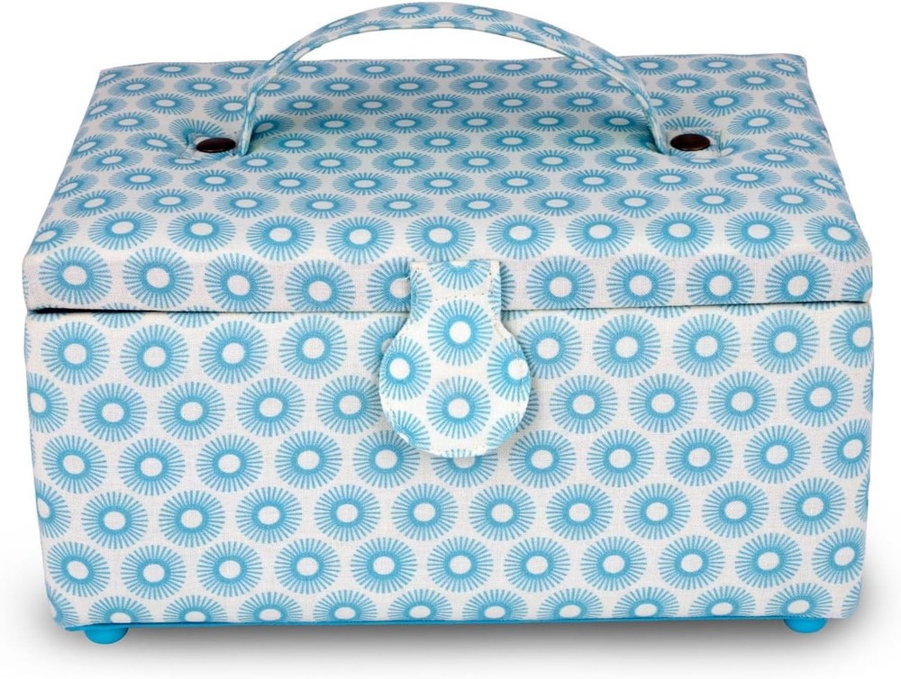 Dritz Small Sewing Basket, Retro Blue