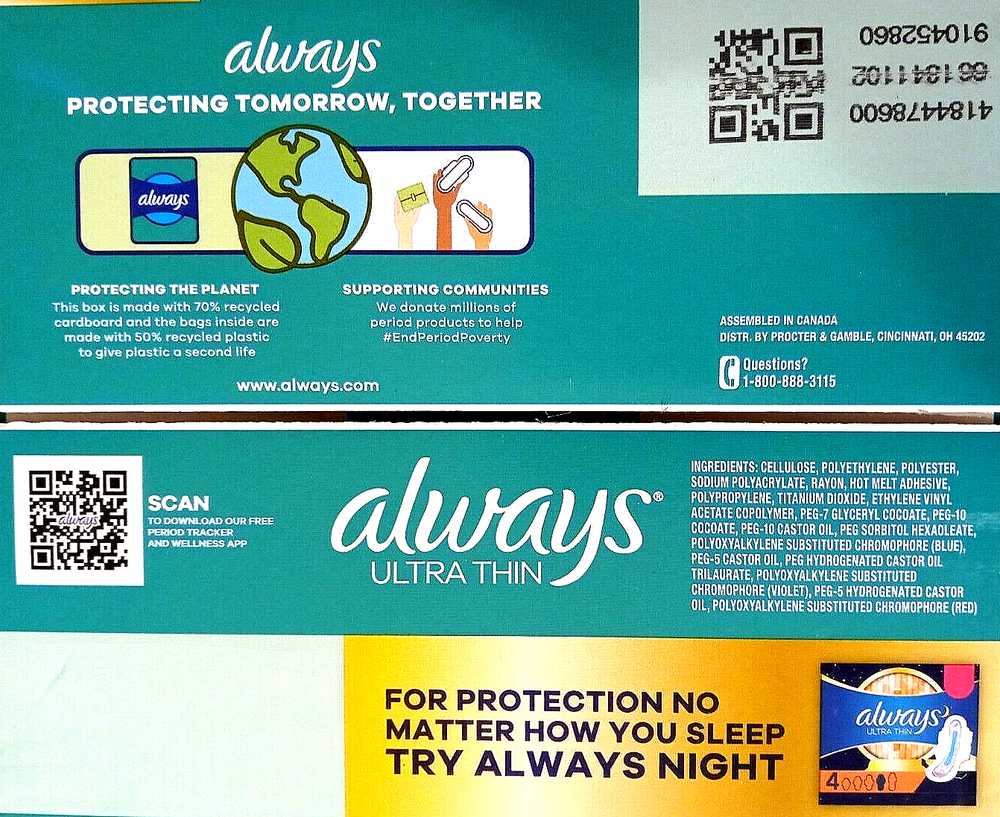 Always Ultra Thin Advanced Protection (4x Protection System) 88 Pads Size 2