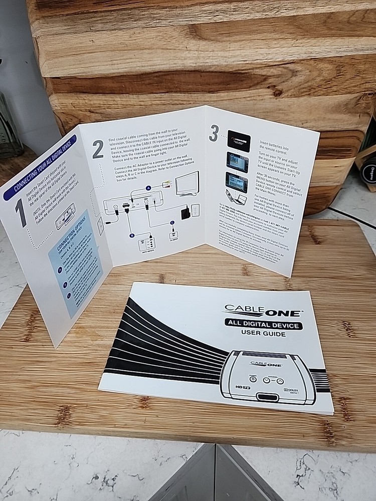 Vintage Cable One All Digital Device Quick Start Guide & User's Manual EUC