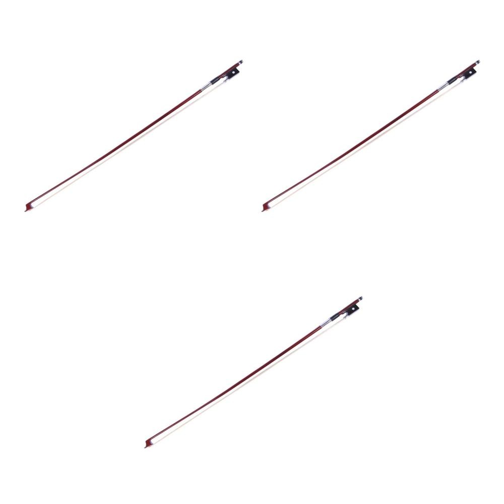 3 Pack Solid Wood Violin Bow Bows (main and Spare) Ebony Parts Octagonal