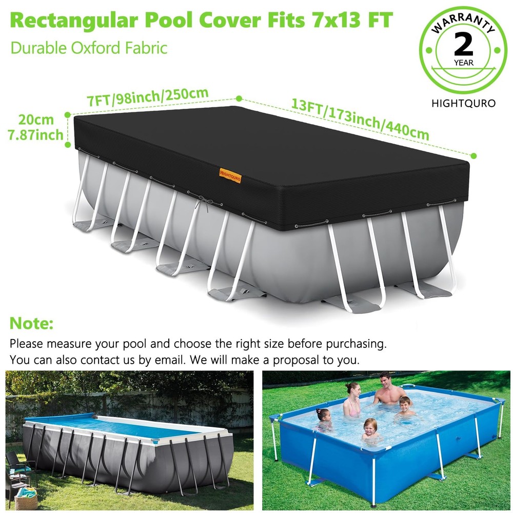 HIGHTQURO Rectangular Pool Cover for Above Ground Pools,Solar Oval Pool Cover...
