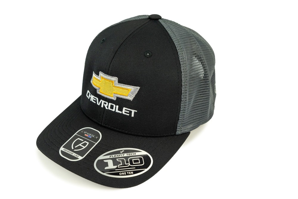 Chevrolet Bowtie Mesh Trucker Hat Black Cap